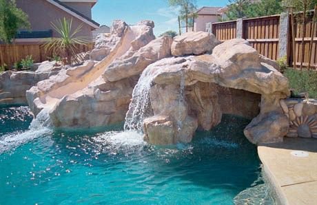 Concrete Pool With Grotto Example